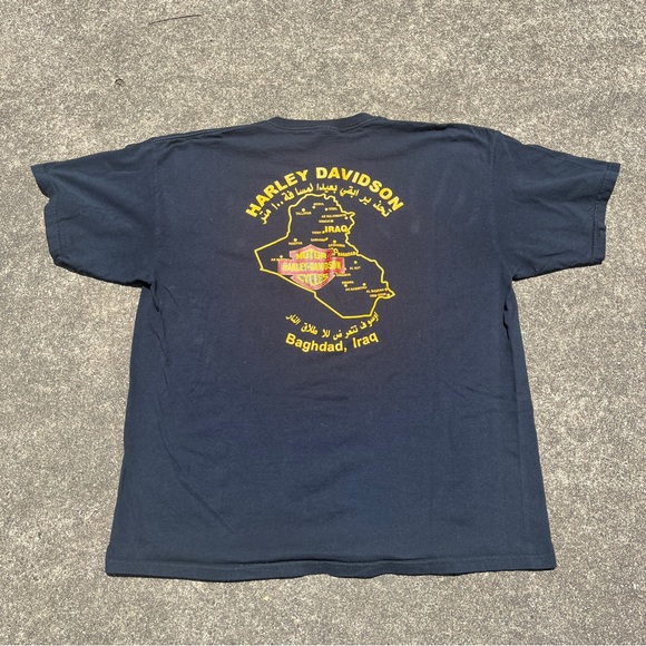 2000s Black Harley Davidson Iraq T-shirt Size XL Great Condition Biker T-shirt - Picture 4 of 5